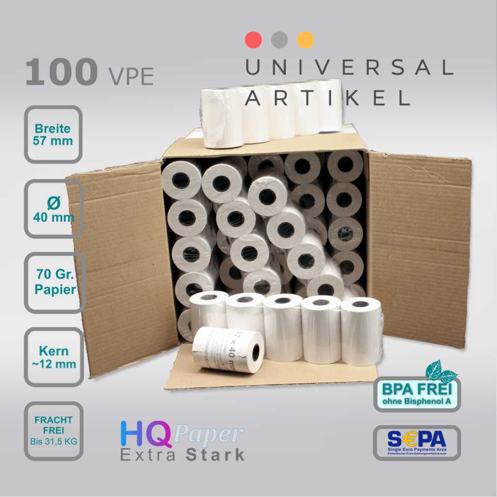 Universal Artikel Kassenrolle 57x40 SEPA